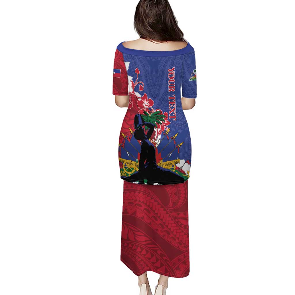 Personalised Haiti Le Marron Inconnu Puletasi Dashiki Mix Polynesian Pattern - Wonder Print Shop