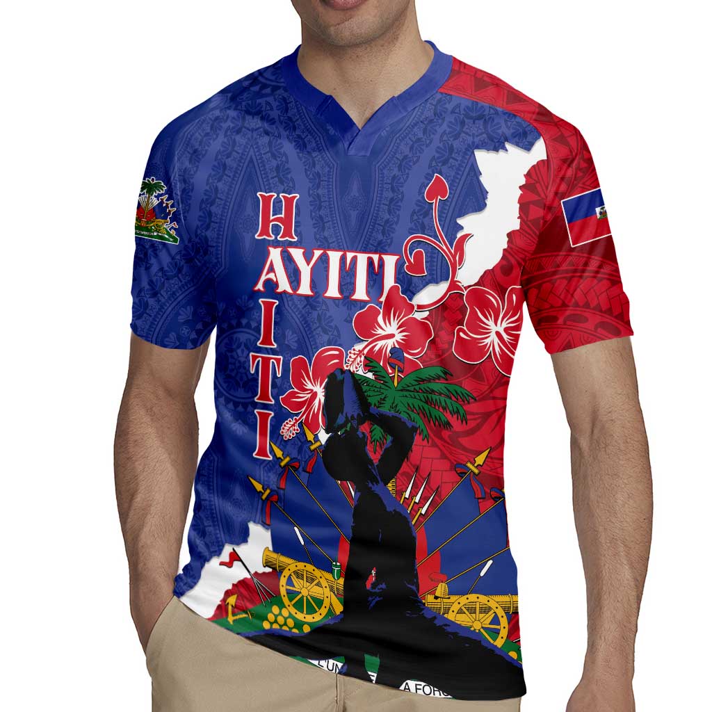 Personalised Haiti Le Marron Inconnu Rugby Jersey Dashiki Mix Polynesian Pattern - Wonder Print Shop