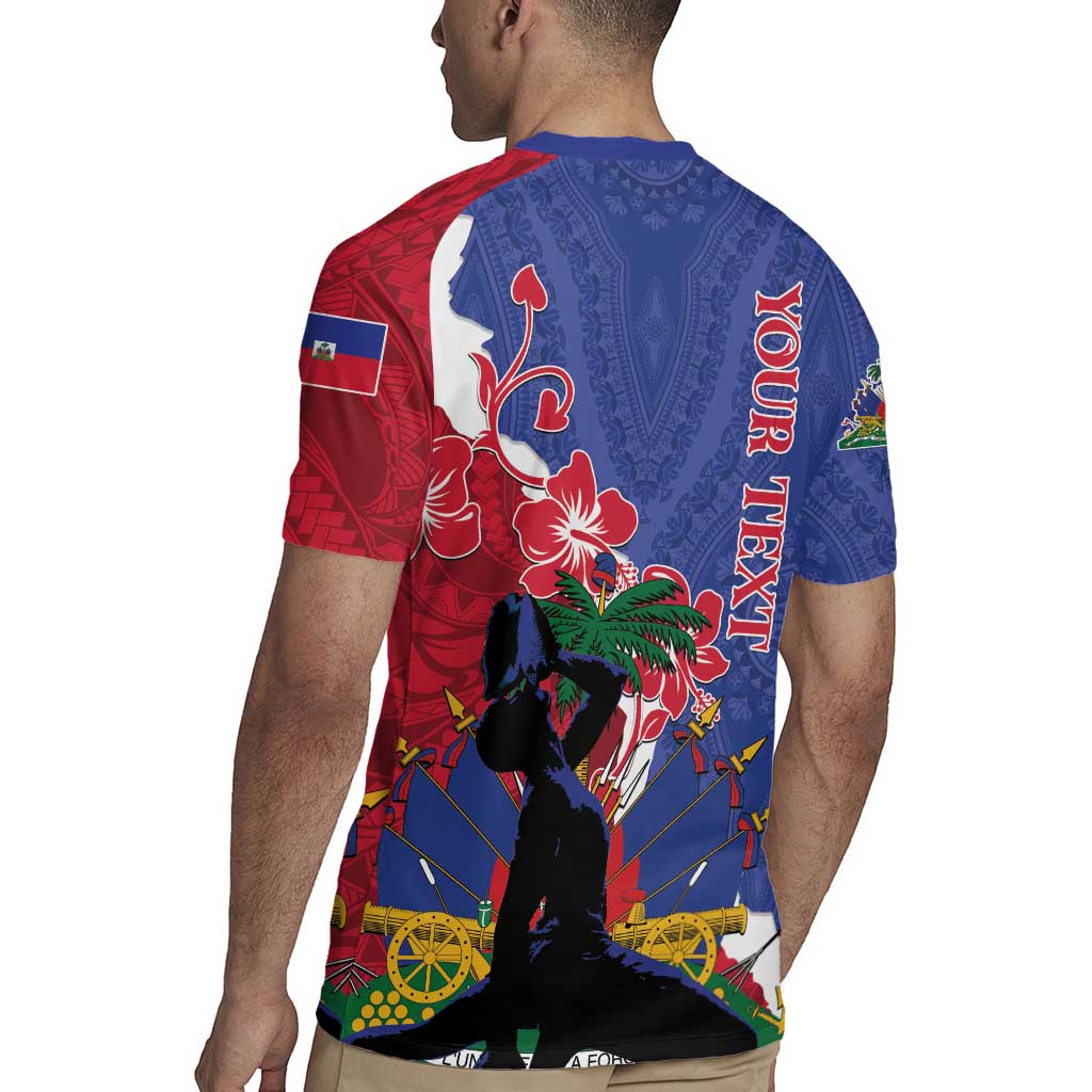 Personalised Haiti Le Marron Inconnu Rugby Jersey Dashiki Mix Polynesian Pattern - Wonder Print Shop