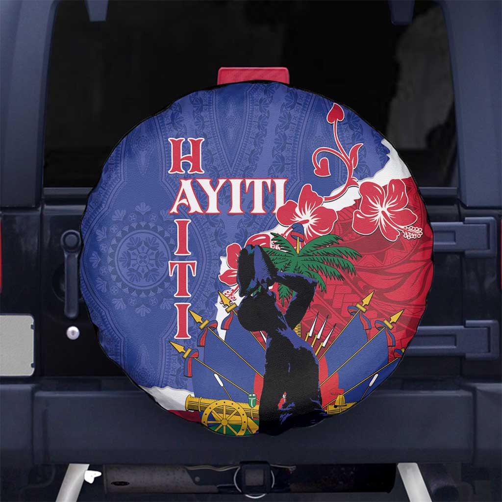 Haiti Le Marron Inconnu Spare Tire Cover Dashiki Mix Polynesian Pattern - Wonder Print Shop