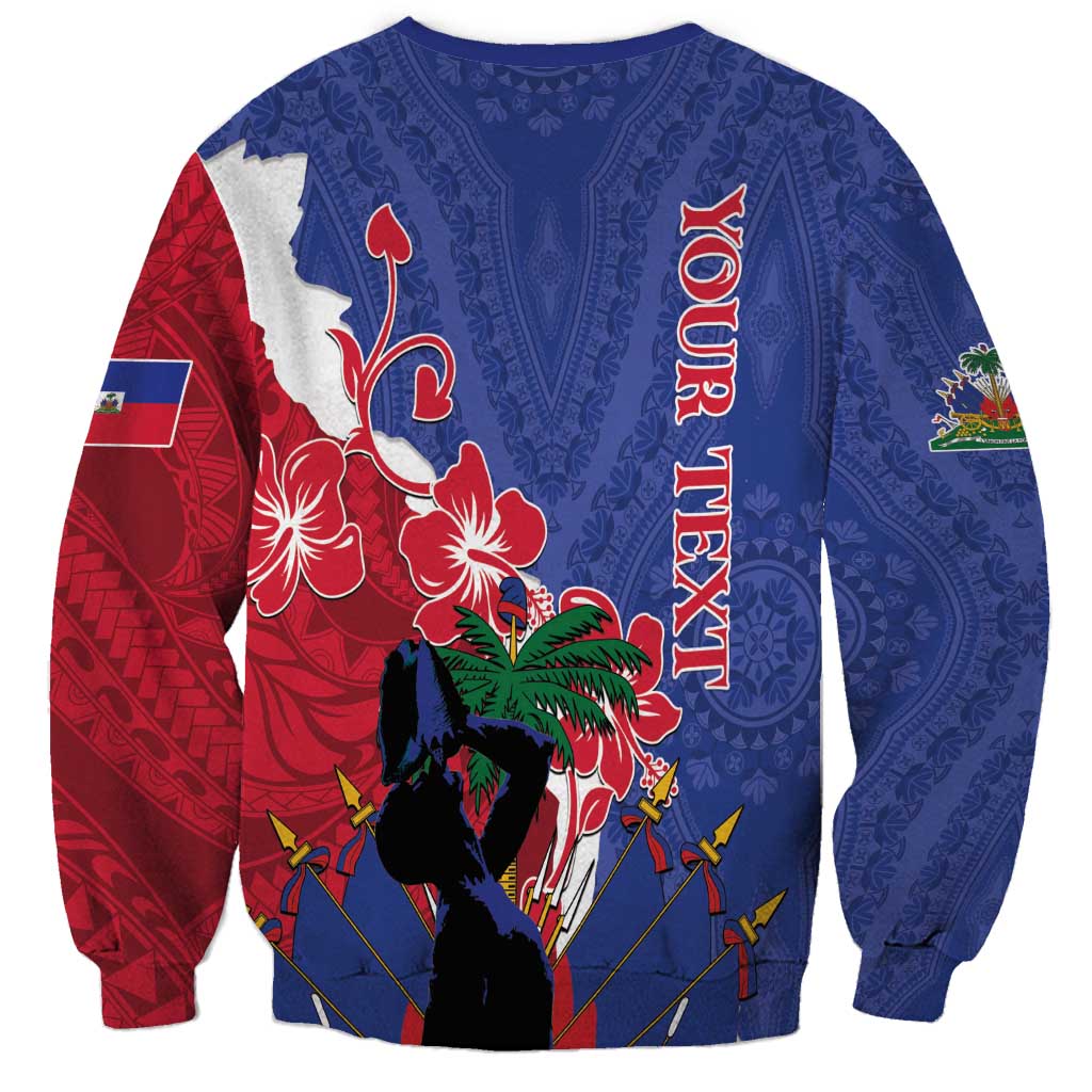 Personalised Haiti Le Marron Inconnu Sweatshirt Dashiki Mix Polynesian Pattern - Wonder Print Shop