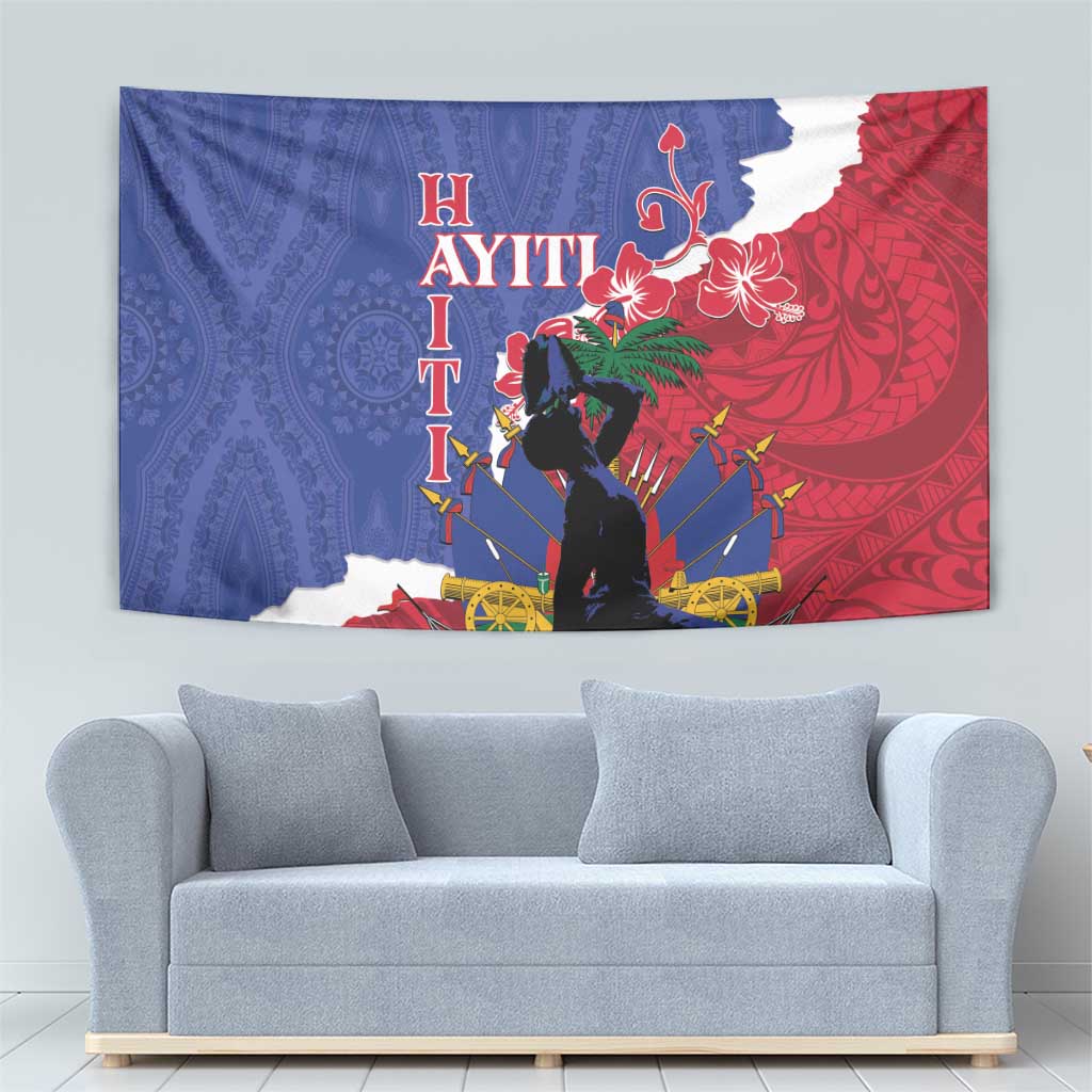 Haiti Le Marron Inconnu Tapestry Dashiki Mix Polynesian Pattern - Wonder Print Shop