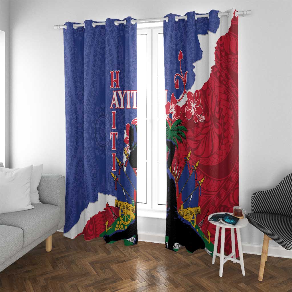 Haiti Le Marron Inconnu Window Curtain Dashiki Mix Polynesian Pattern - Wonder Print Shop