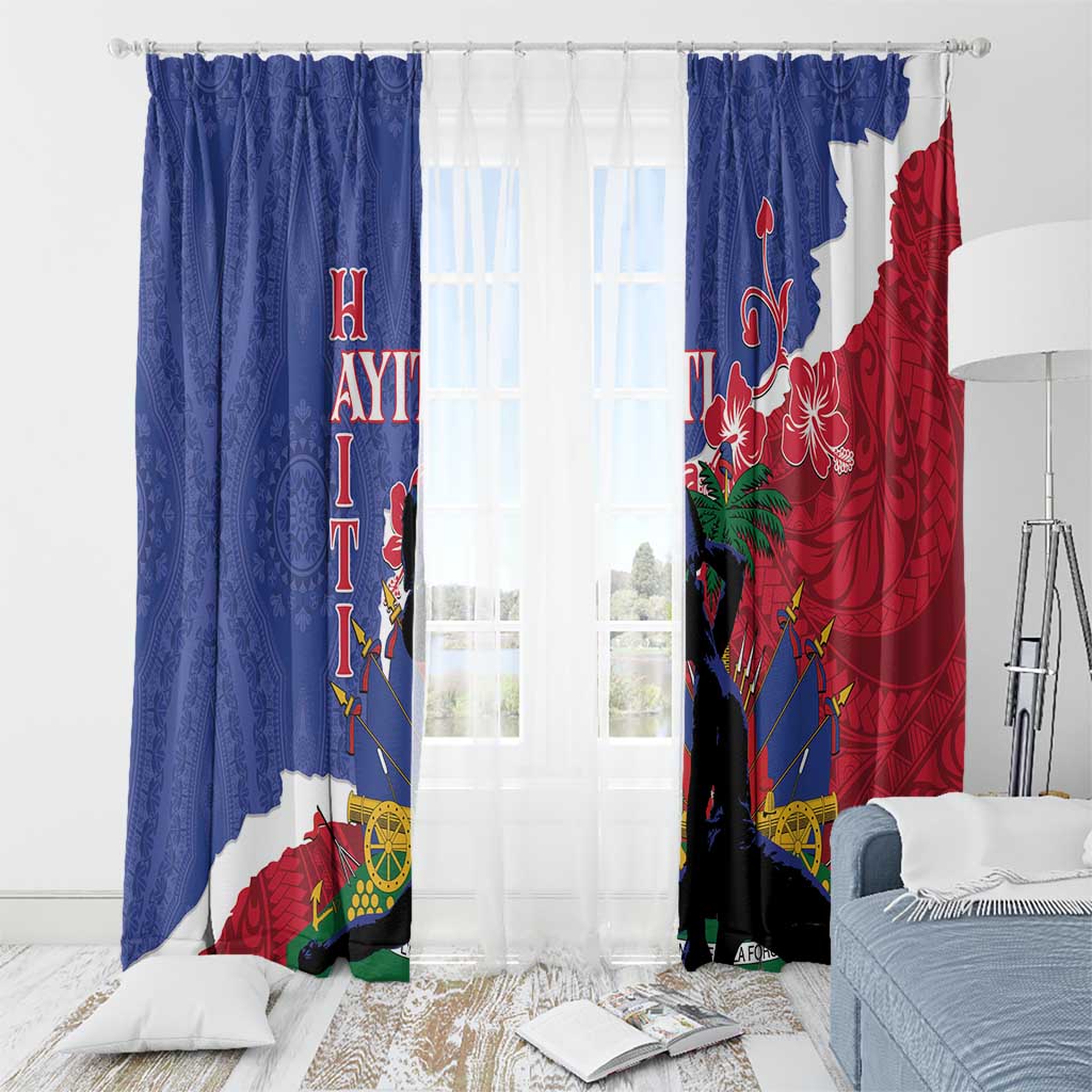 Haiti Le Marron Inconnu Window Curtain Dashiki Mix Polynesian Pattern - Wonder Print Shop