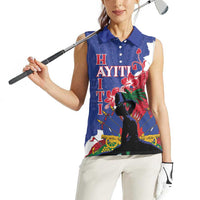 Personalised Haiti Le Marron Inconnu Women Sleeveless Polo Shirt Dashiki Mix Polynesian Pattern - Wonder Print Shop