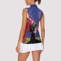 Personalised Haiti Le Marron Inconnu Women Sleeveless Polo Shirt Dashiki Mix Polynesian Pattern - Wonder Print Shop