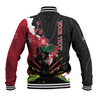 Personalised Ayiti Neg Marron Baseball Jacket Dashiki Mix Polynesian Pattern - Wonder Print Shop