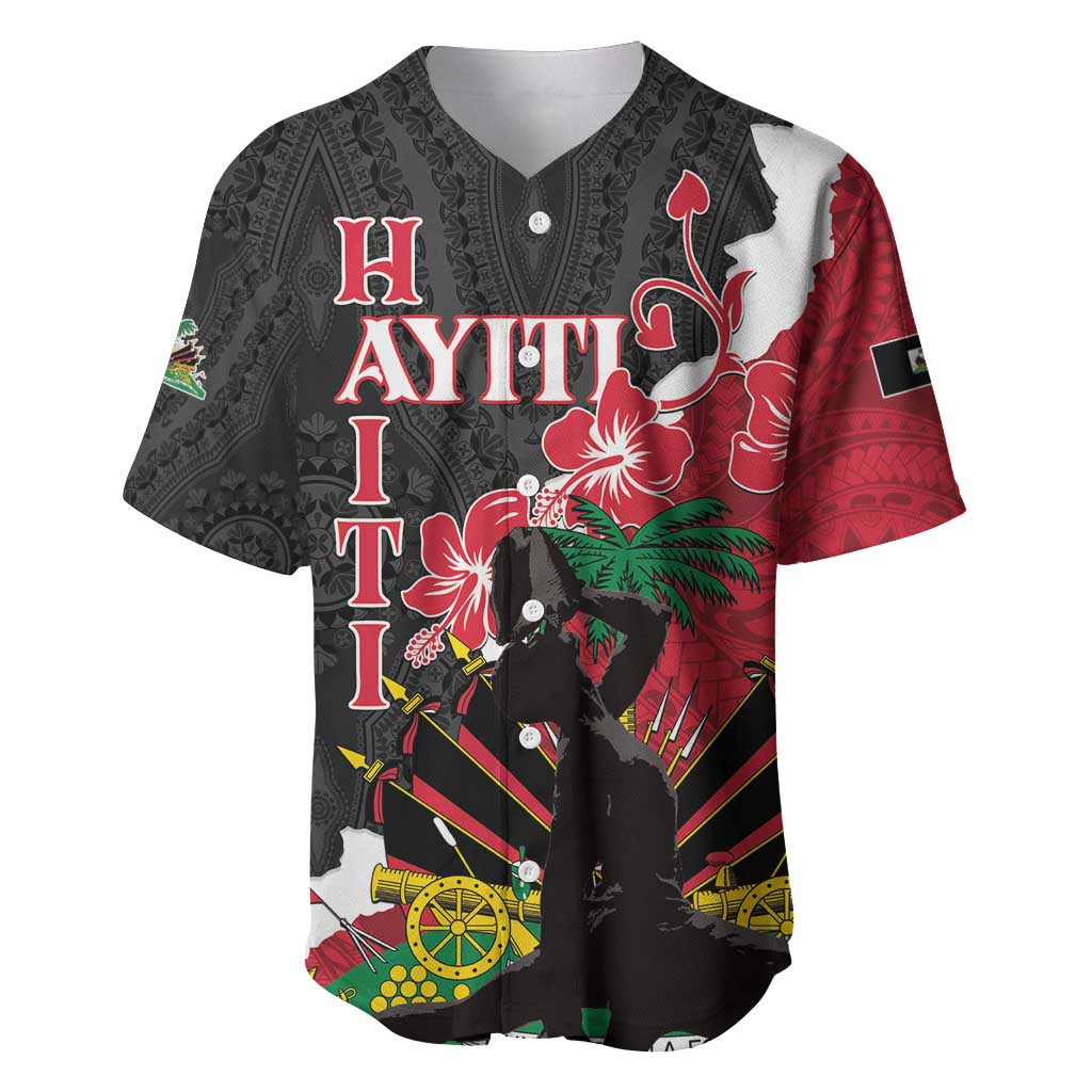 Personalised Ayiti Neg Marron Baseball Jersey Dashiki Mix Polynesian Pattern - Wonder Print Shop