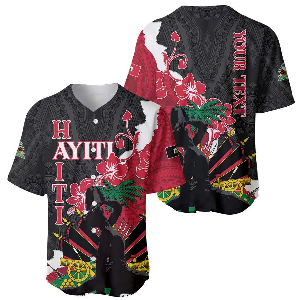 Personalised Ayiti Neg Marron Baseball Jersey Dashiki Mix Polynesian Pattern - Wonder Print Shop