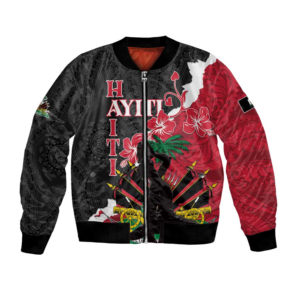 Personalised Ayiti Neg Marron Bomber Jacket Dashiki Mix Polynesian Pattern - Wonder Print Shop