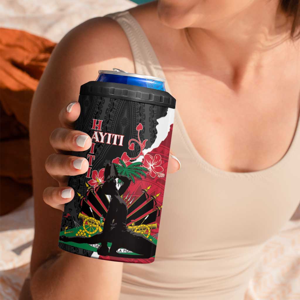Personalised Ayiti Neg Marron 4 in 1 Can Cooler Tumbler Dashiki Mix Polynesian Pattern - Wonder Print Shop