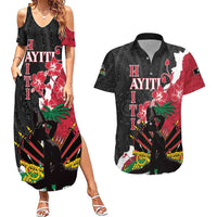 Personalised Ayiti Neg Marron Couples Matching Summer Maxi Dress and Hawaiian Shirt Dashiki Mix Polynesian Pattern - Wonder Print Shop