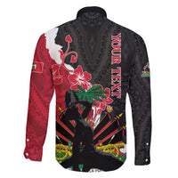 Personalised Ayiti Neg Marron Family Matching Long Sleeve Bodycon Dress and Hawaiian Shirt Dashiki Mix Polynesian Pattern - Wonder Print Shop