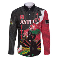 Personalised Ayiti Neg Marron Family Matching Off The Shoulder Long Sleeve Dress and Hawaiian Shirt Dashiki Mix Polynesian Pattern - Wonder Print Shop