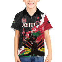 Personalised Ayiti Neg Marron Family Matching Off The Shoulder Long Sleeve Dress and Hawaiian Shirt Dashiki Mix Polynesian Pattern - Wonder Print Shop