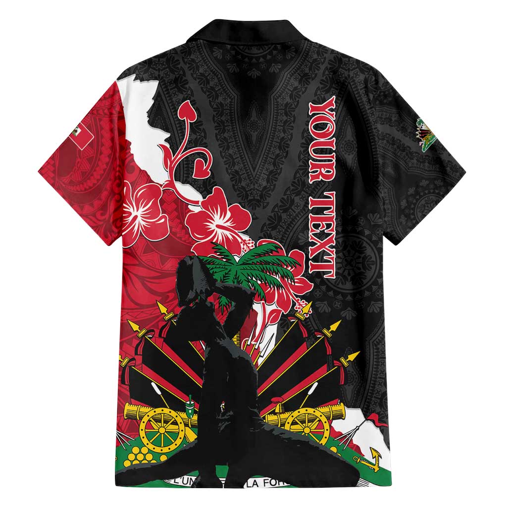 Personalised Ayiti Neg Marron Family Matching Off Shoulder Short Dress and Hawaiian Shirt Dashiki Mix Polynesian Pattern - Wonder Print Shop