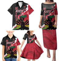 Personalised Ayiti Neg Marron Family Matching Puletasi and Hawaiian Shirt Dashiki Mix Polynesian Pattern - Wonder Print Shop