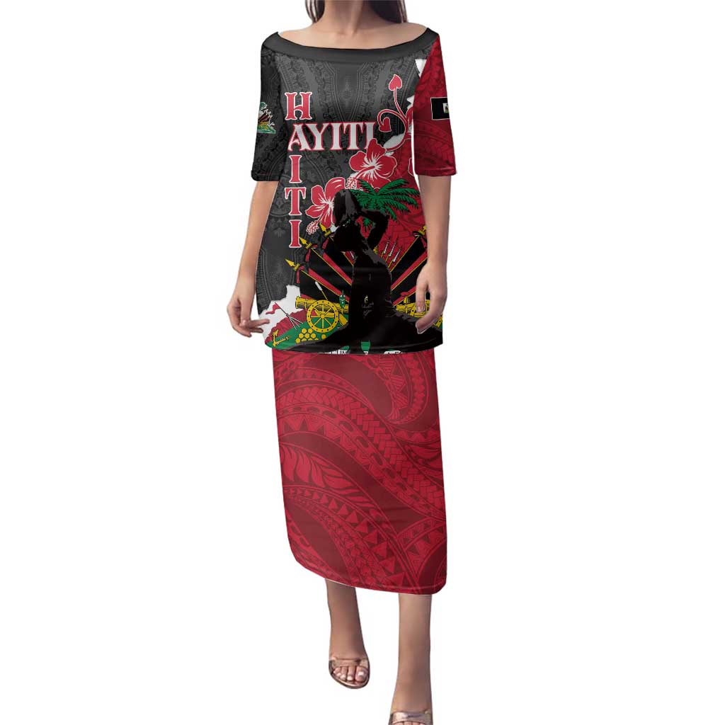 Personalised Ayiti Neg Marron Family Matching Puletasi and Hawaiian Shirt Dashiki Mix Polynesian Pattern - Wonder Print Shop