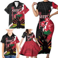 Personalised Ayiti Neg Marron Family Matching Short Sleeve Bodycon Dress and Hawaiian Shirt Dashiki Mix Polynesian Pattern - Wonder Print Shop