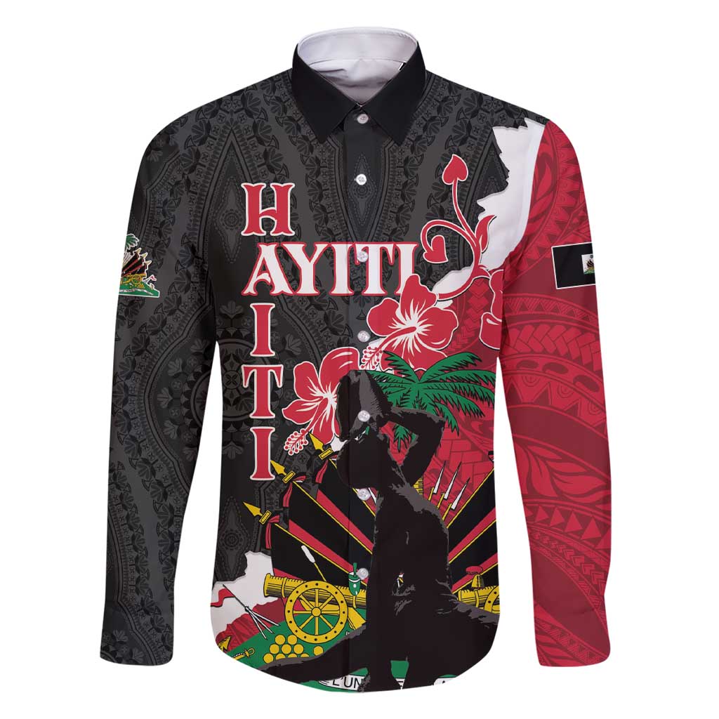 Personalised Ayiti Neg Marron Family Matching Short Sleeve Bodycon Dress and Hawaiian Shirt Dashiki Mix Polynesian Pattern - Wonder Print Shop