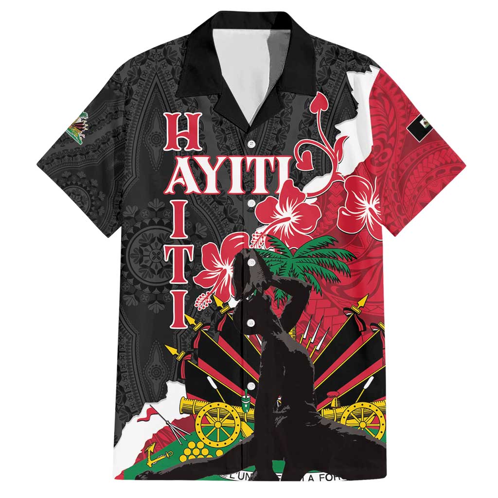 Personalised Ayiti Neg Marron Hawaiian Shirt Dashiki Mix Polynesian Pattern - Wonder Print Shop