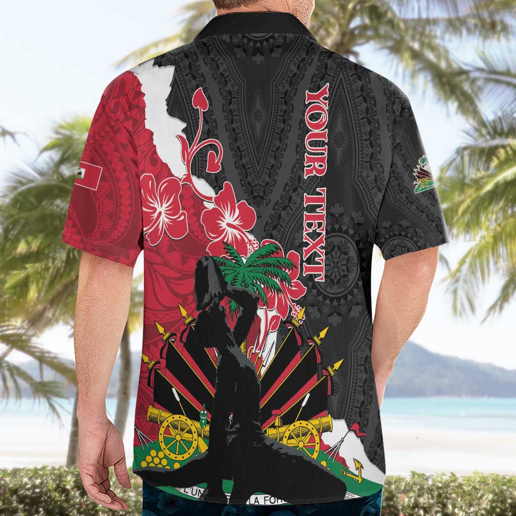 Personalised Ayiti Neg Marron Hawaiian Shirt Dashiki Mix Polynesian Pattern - Wonder Print Shop