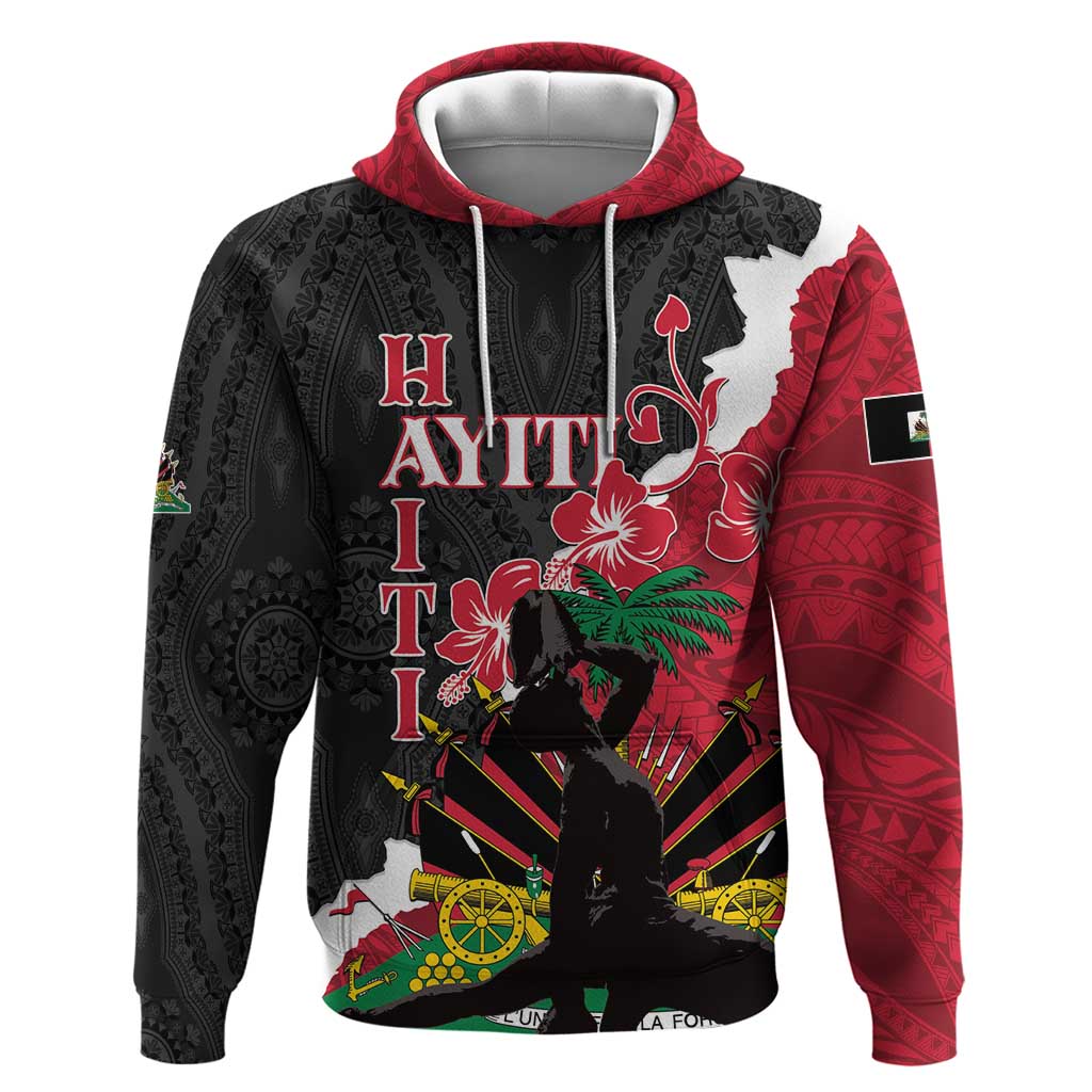 Personalised Ayiti Neg Marron Hoodie Dashiki Mix Polynesian Pattern - Wonder Print Shop