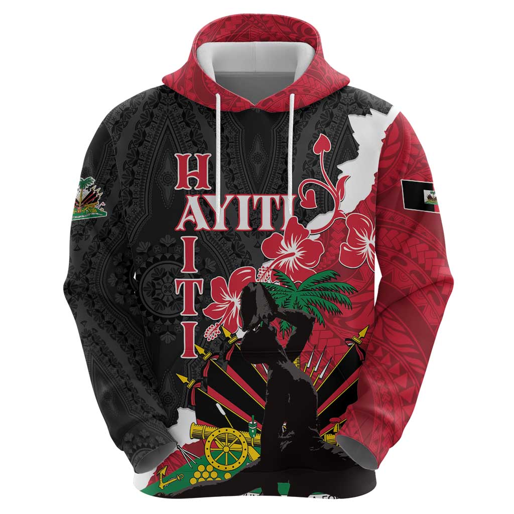 Personalised Ayiti Neg Marron Hoodie Dashiki Mix Polynesian Pattern - Wonder Print Shop