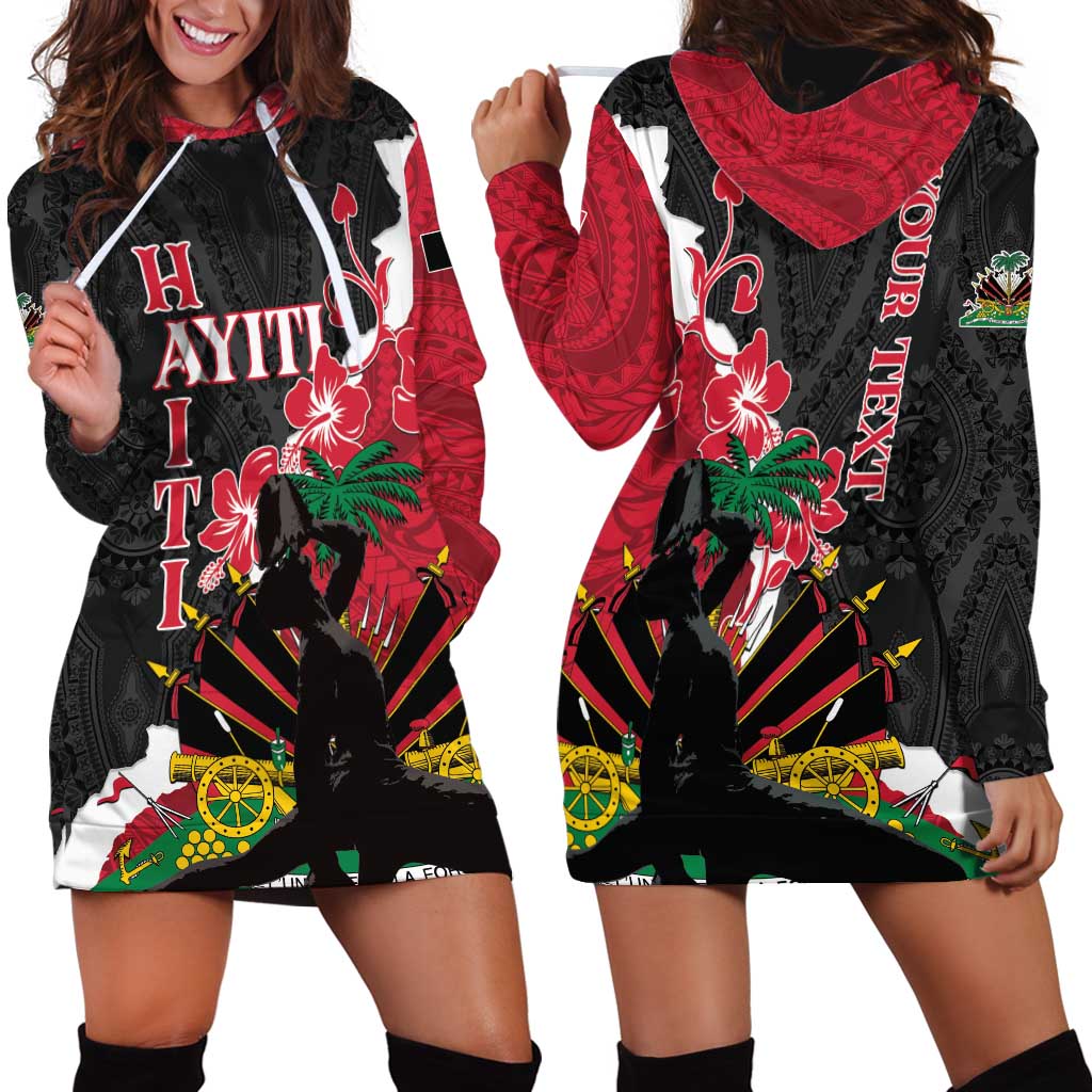 Personalised Ayiti Neg Marron Hoodie Dress Dashiki Mix Polynesian Pattern - Wonder Print Shop