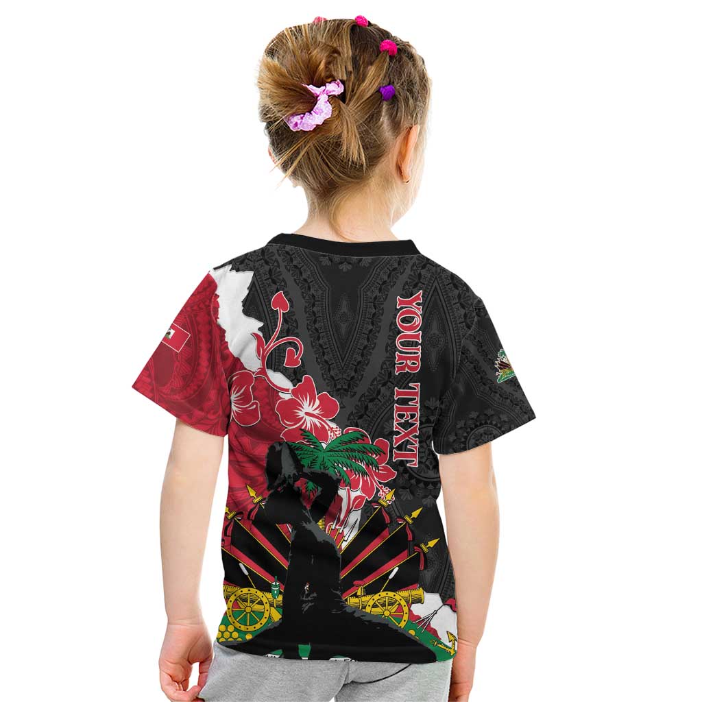 Personalised Ayiti Neg Marron Kid T Shirt Dashiki Mix Polynesian Pattern - Wonder Print Shop