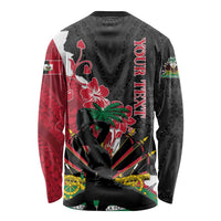 Personalised Ayiti Neg Marron Long Sleeve Shirt Dashiki Mix Polynesian Pattern - Wonder Print Shop