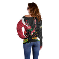 Personalised Ayiti Neg Marron Off Shoulder Sweater Dashiki Mix Polynesian Pattern - Wonder Print Shop