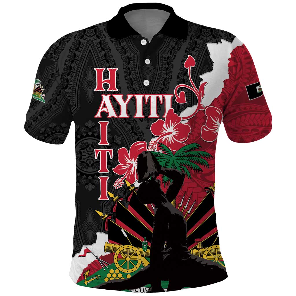 Personalised Ayiti Neg Marron Polo Shirt Dashiki Mix Polynesian Pattern - Wonder Print Shop