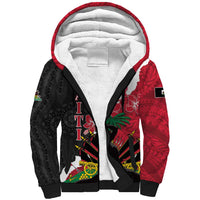 Personalised Ayiti Neg Marron Sherpa Hoodie Dashiki Mix Polynesian Pattern - Wonder Print Shop