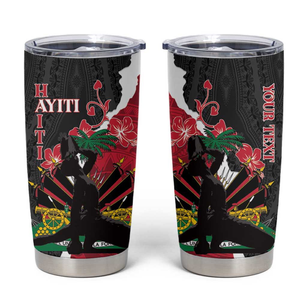 Personalised Ayiti Neg Marron Tumbler Cup Dashiki Mix Polynesian Pattern - Wonder Print Shop