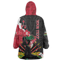 Personalised Ayiti Neg Marron Wearable Blanket Hoodie Dashiki Mix Polynesian Pattern - Wonder Print Shop