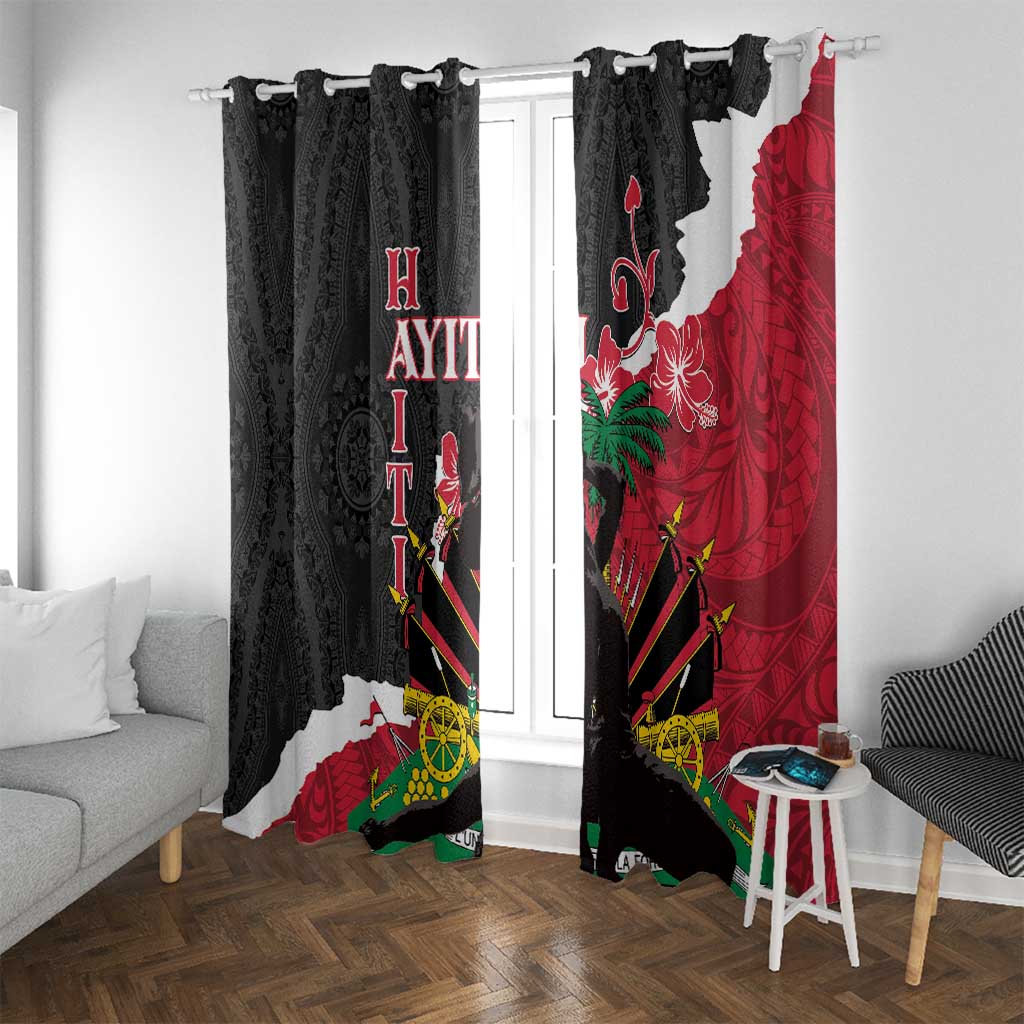 Ayiti Neg Marron Window Curtain Dashiki Mix Polynesian Pattern - Wonder Print Shop