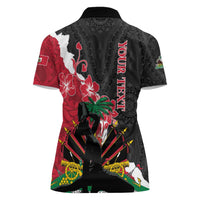 Personalised Ayiti Neg Marron Women Polo Shirt Dashiki Mix Polynesian Pattern - Wonder Print Shop