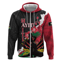 Personalised Ayiti Neg Marron Zip Hoodie Dashiki Mix Polynesian Pattern - Wonder Print Shop