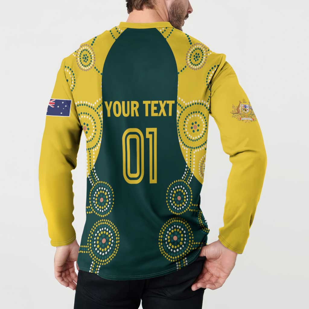 Custom Australia Cricket Button Sweatshirt Aussies Champions - Wonder Print Shop