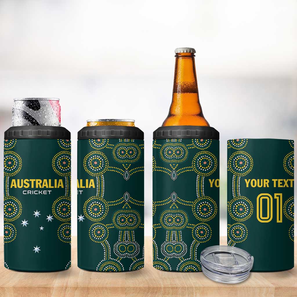 Custom Australia Cricket 4 in 1 Can Cooler Tumbler Aussies Champions - Wonder Print Shop