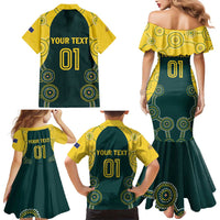 Custom Australia Cricket Family Matching Mermaid Dress and Hawaiian Shirt Aussies Champions - Wonder Print Shop