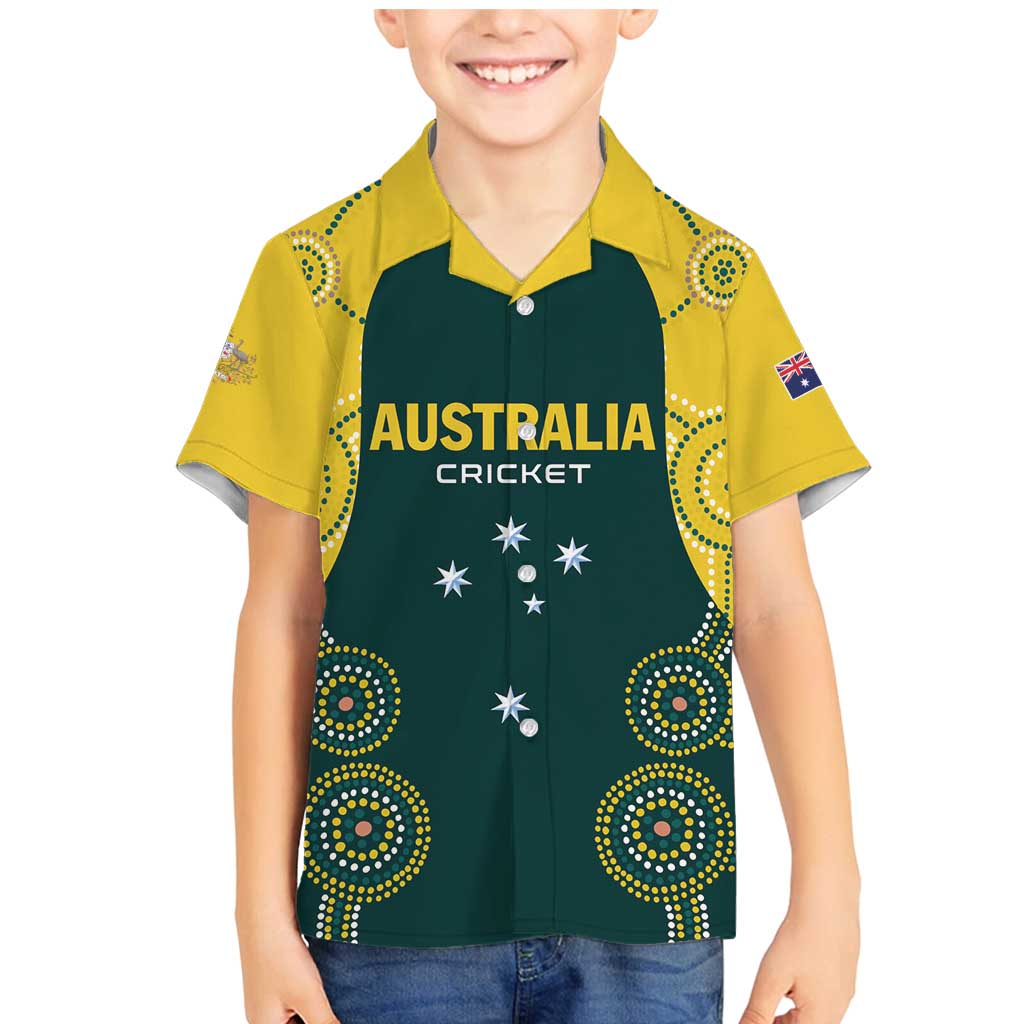 Custom Australia Cricket Family Matching Mermaid Dress and Hawaiian Shirt Aussies Champions - Wonder Print Shop