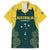 Custom Australia Cricket Family Matching Off The Shoulder Long Sleeve Dress and Hawaiian Shirt Aussies Champions - Wonder Print Shop
