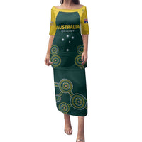 Custom Australia Cricket Family Matching Puletasi and Hawaiian Shirt Aussies Champions - Wonder Print Shop