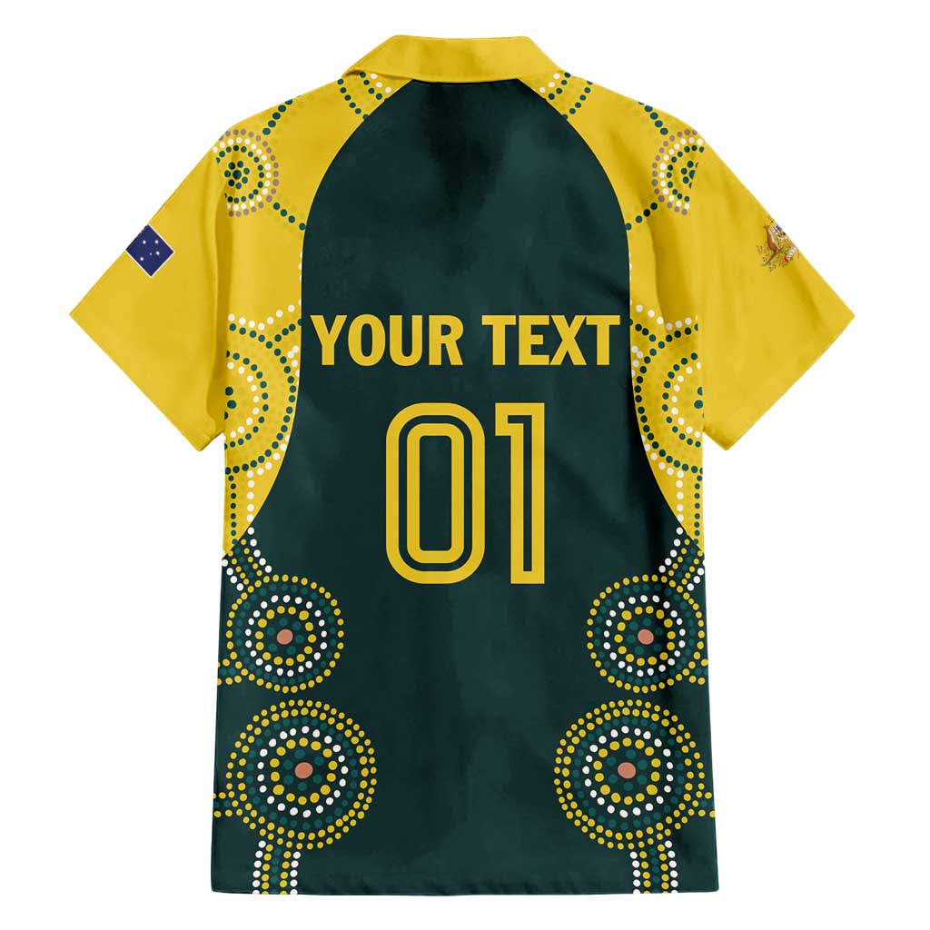 Custom Australia Cricket Family Matching Short Sleeve Bodycon Dress and Hawaiian Shirt Aussies Champions - Wonder Print Shop