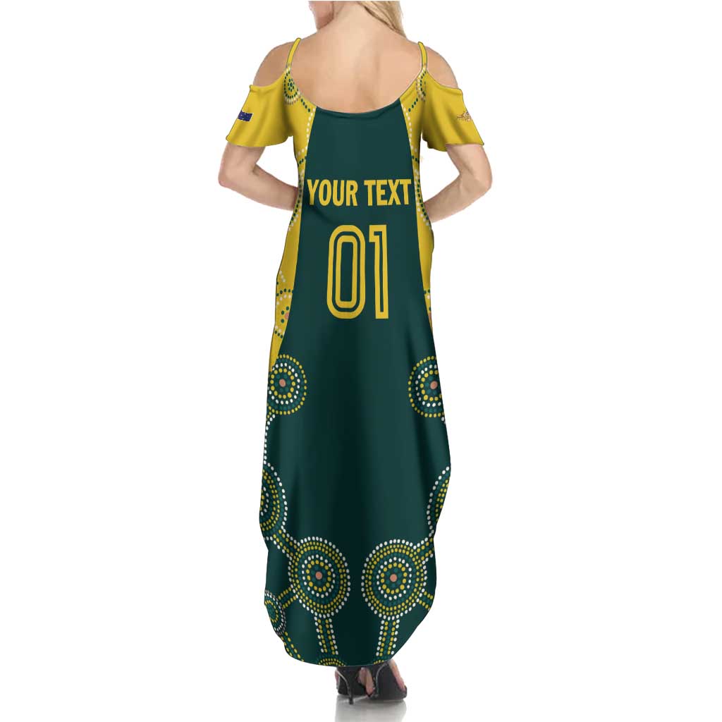 Custom Australia Cricket Family Matching Summer Maxi Dress and Hawaiian Shirt Aussies Champions - Wonder Print Shop