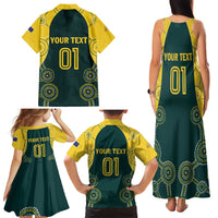 Custom Australia Cricket Family Matching Tank Maxi Dress and Hawaiian Shirt Aussies Champions - Wonder Print Shop