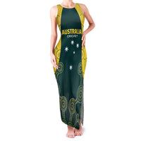 Custom Australia Cricket Family Matching Tank Maxi Dress and Hawaiian Shirt Aussies Champions - Wonder Print Shop