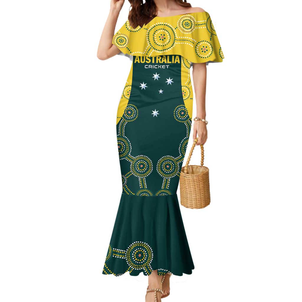 Custom Australia Cricket Mermaid Dress Aussies Champions - Wonder Print Shop
